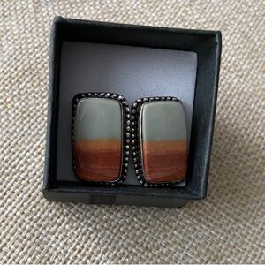 Rectangular Red Jasper Earrings